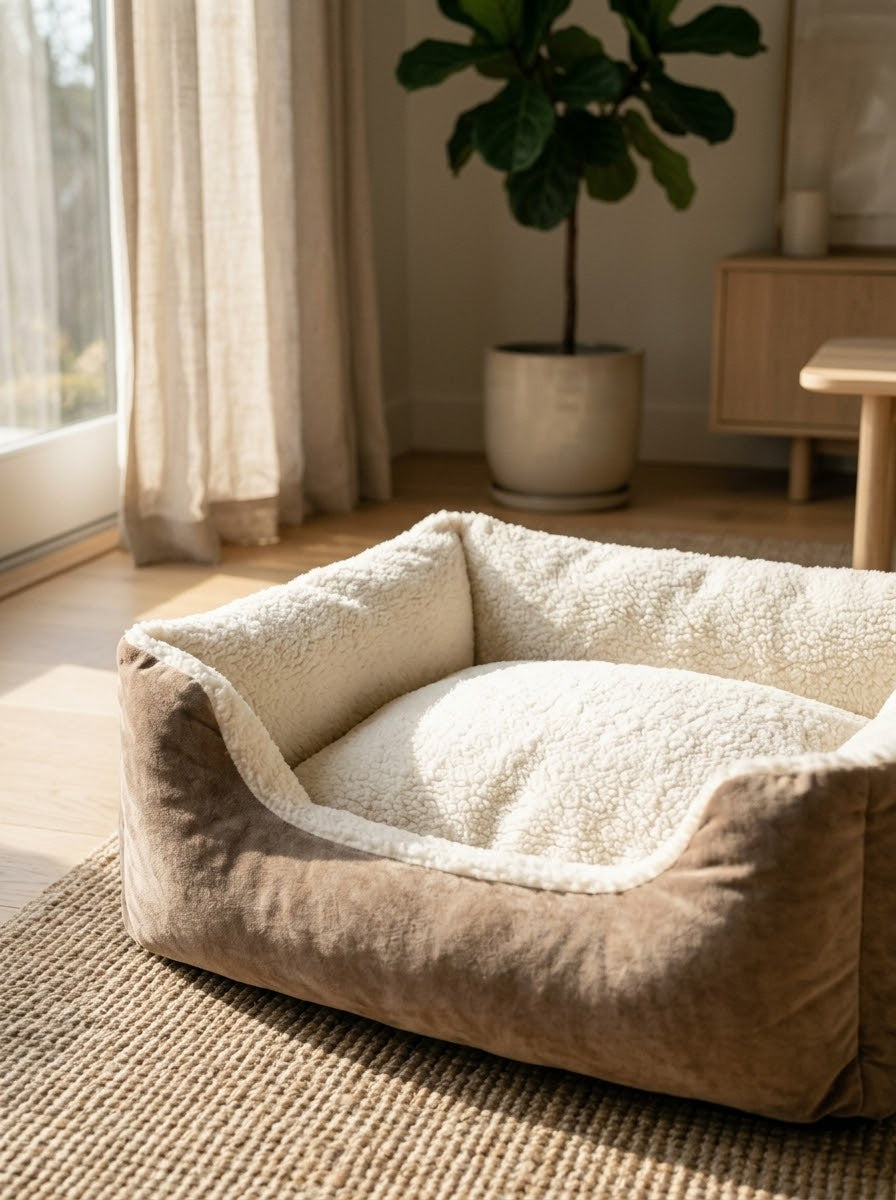 Plush lounger in a quiet, considered home
